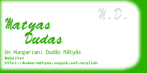 matyas dudas business card
